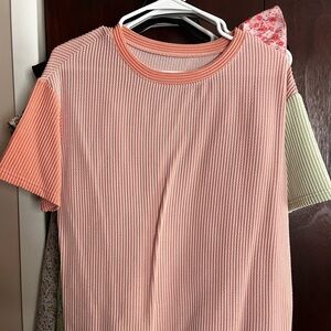 SHEIN Pink Striped Top